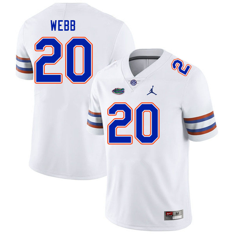 Men #20 Treyaun Webb Florida Gators College Football Jerseys Stitched-White - Click Image to Close